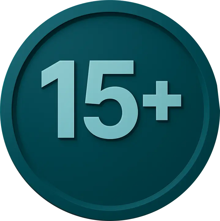Circular scuba diving level badge with "15+ dives" requirement for advanced scuba diving courses in Koh Tao