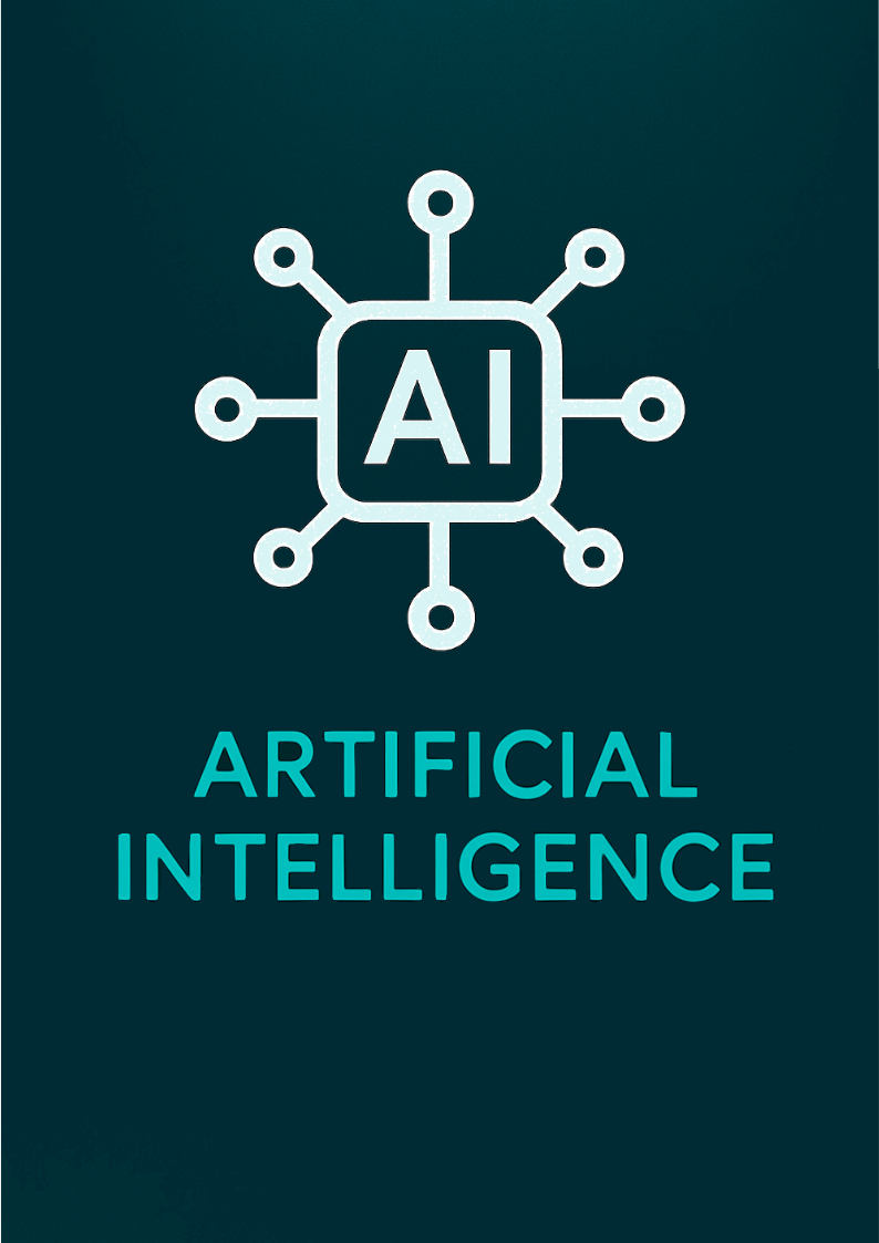 Futuristic white AI logo symbolizing SSI’s advanced technology and smart diving system, used by Dive In Koh Tao.