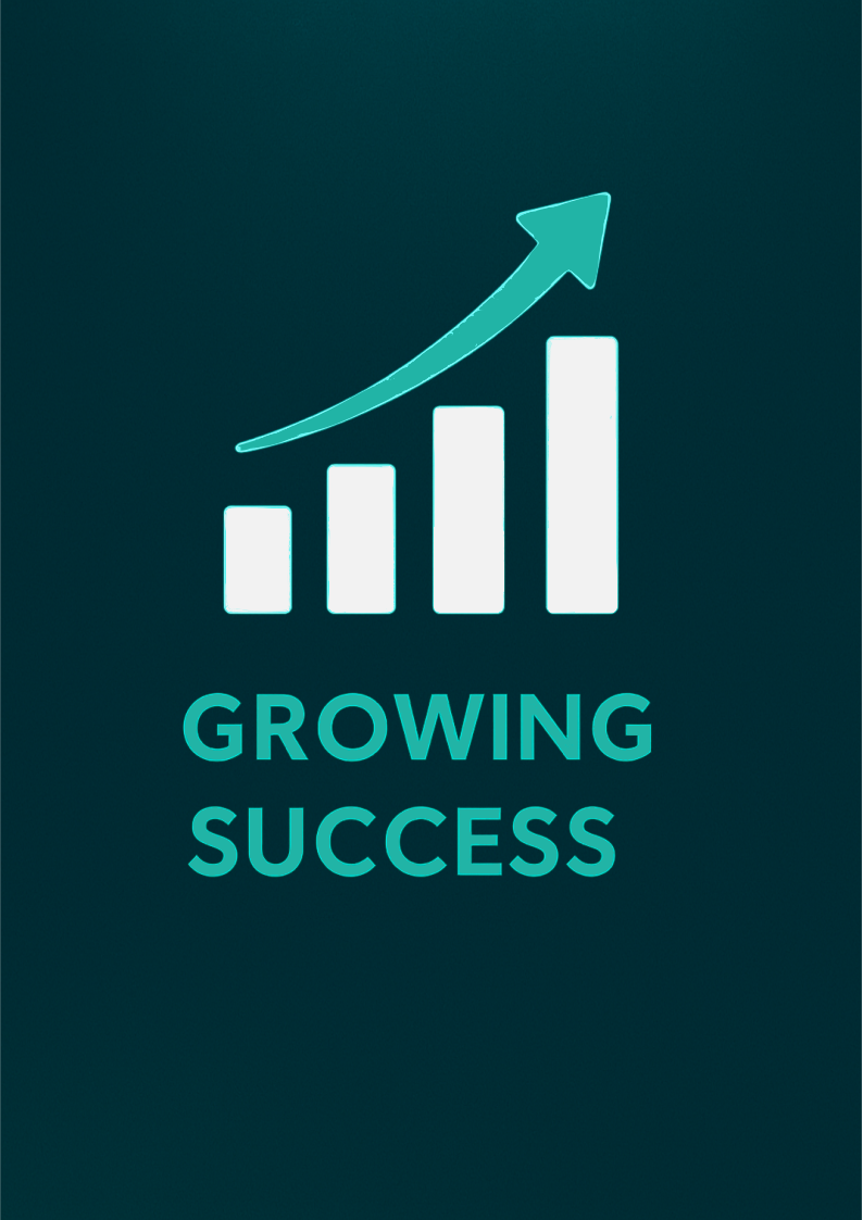 Upward graph icon with the text "Growing Success", representing SSI’s continuous improvement and diver growth opportunities