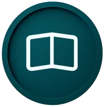 White logbook icon in teal circle, symbolizing Dive In Koh Tao’s quick scuba diving booking form for fast reservations online.