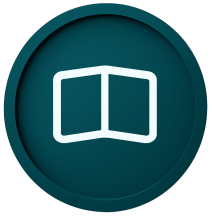 White logbook icon in teal circle, symbolizing Dive In Koh Tao’s quick scuba diving booking form for fast reservations online.